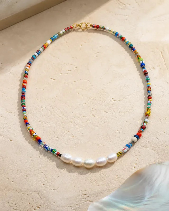 Millefiori Perla, handmade glass jewelry by Parcha