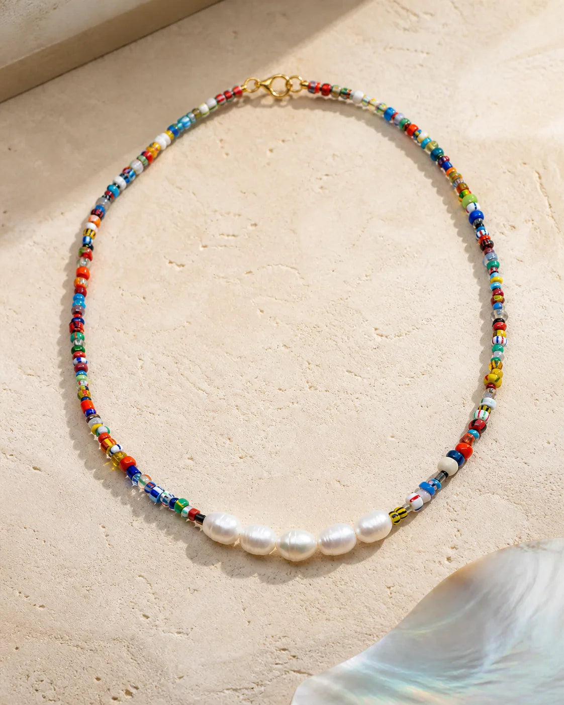 Millefiori Perla, handmade glass jewelry by Parcha