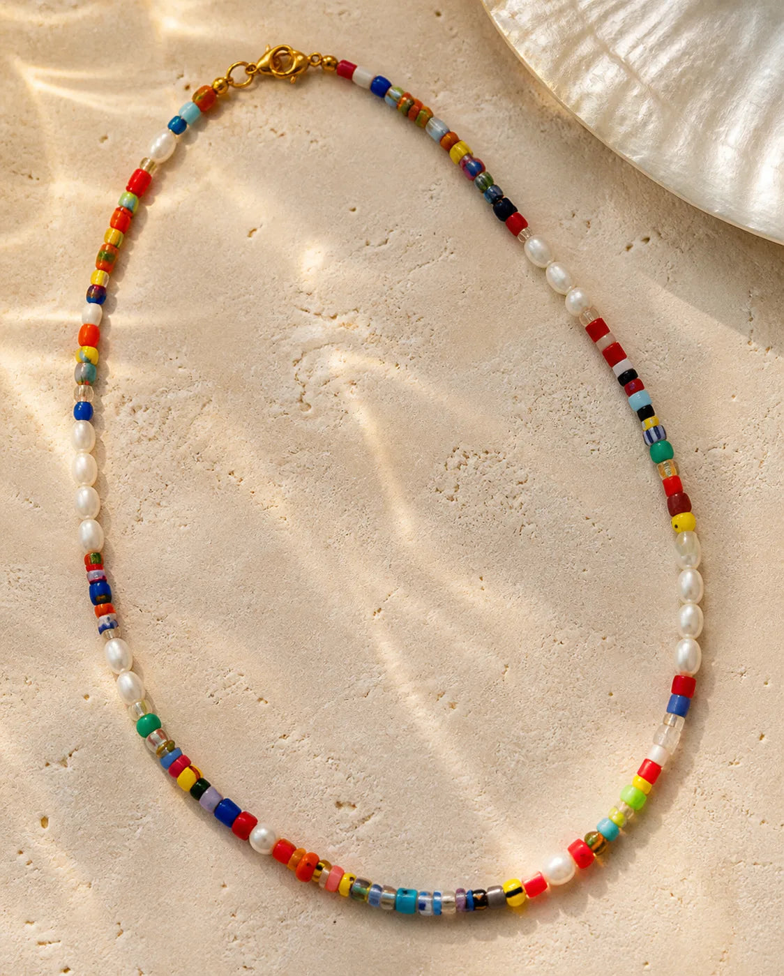 Millefiori Pearl Station3, handmade glass jewelry by Parcha