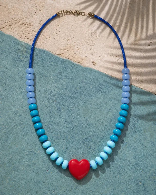 Corazón blue ombré, handmade glass jewelry by Parcha