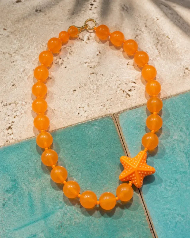 Estrella orange/orange, handmade glass jewelry by Parcha