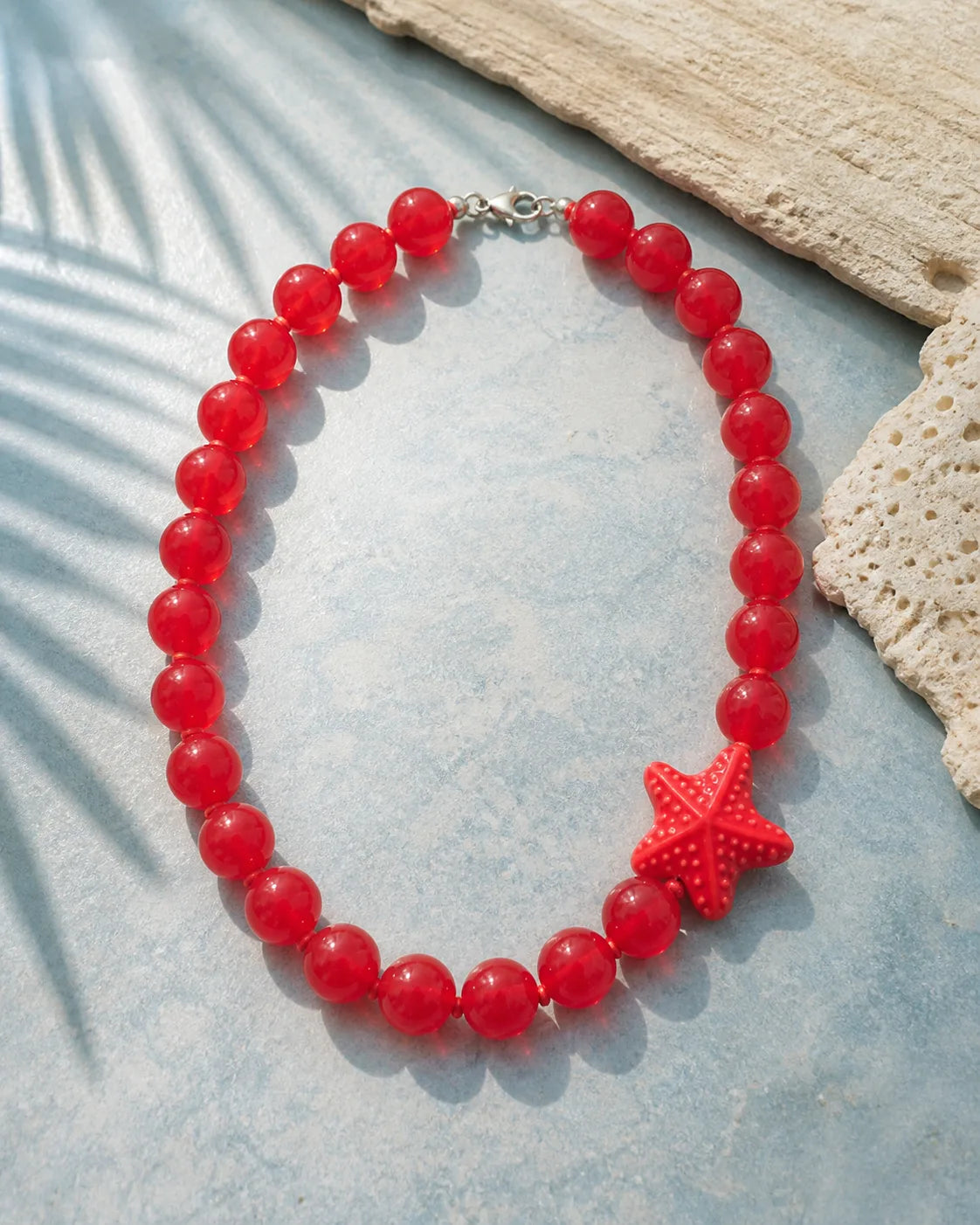 Estrella red/red, handmade glass jewelry by Parcha