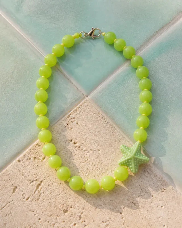 Estrella green/green, handmade glass jewelry by Parcha