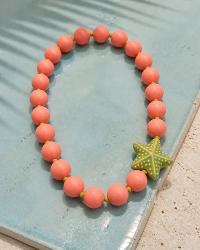 Estrella pink/green, handmade glass jewelry by Parcha