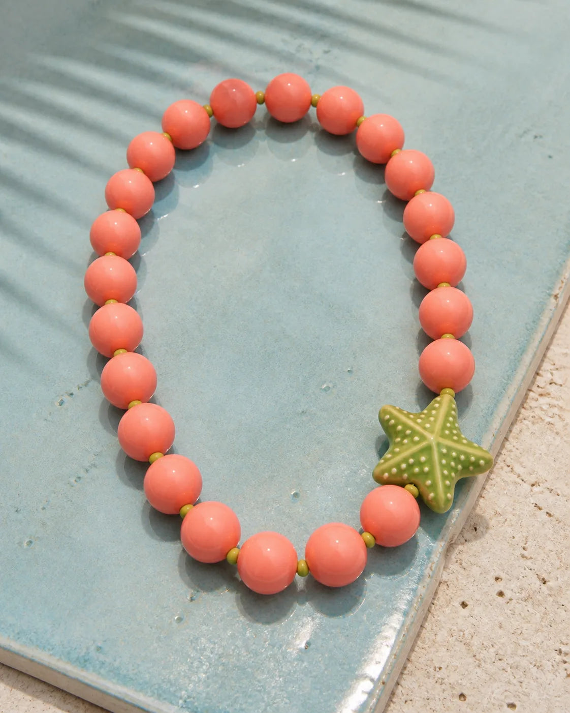 Estrella pink/green, handmade glass jewelry by Parcha